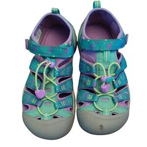 KEEN Youth Girls Shoes Size 4 M Pink Turquoise Sport Fabric Hook And Loop
